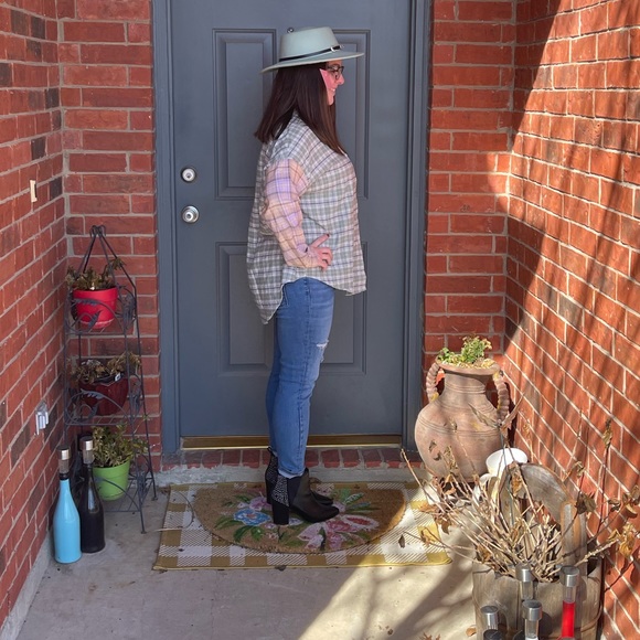 New Purple & Sage Plaid Flannel Button Down Pocket Shirt Small Medium Large - Picture 8 of 16